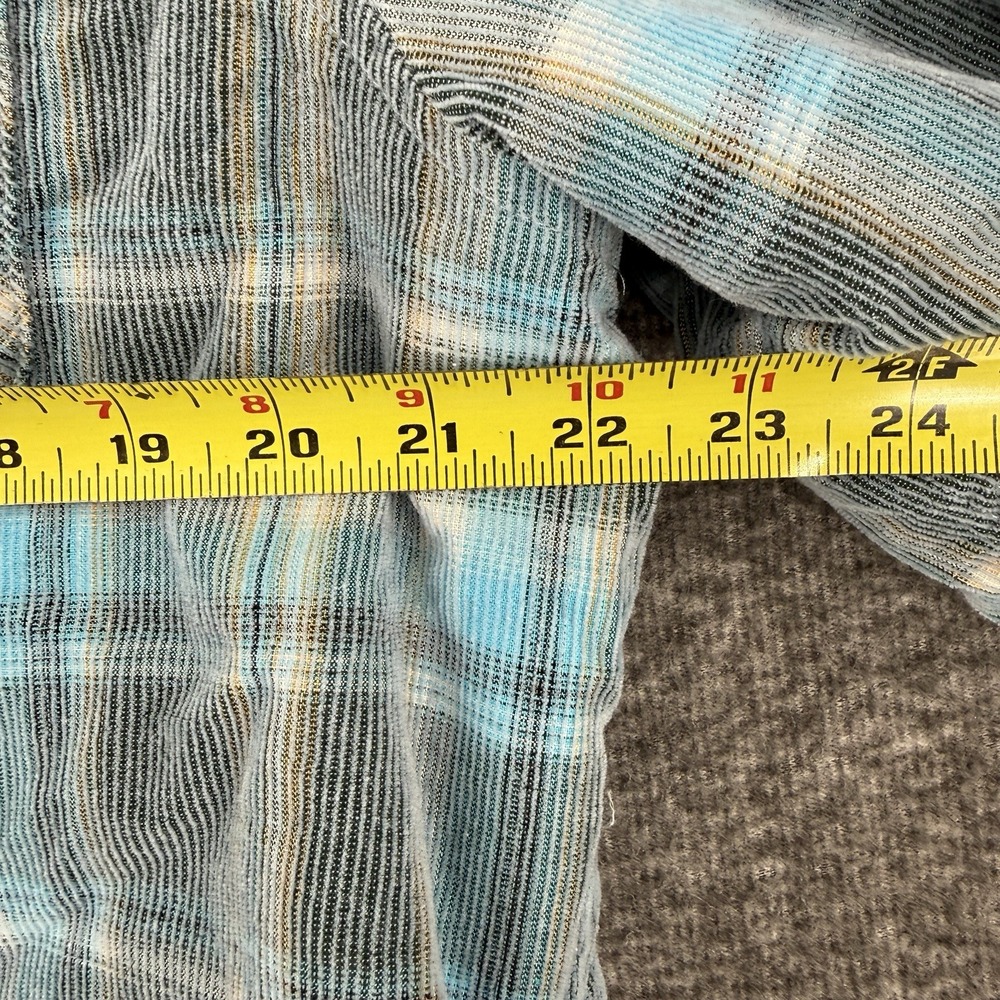 Soho Threads Womens Blue Plaid Corduroy Flannel Sherpa Lined Hooded Shacket XXL - Picture 4 of 10
